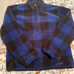 New Tommy Hilfiger Fleece Quarter Zip and Black Checkered Men's pullover Sweater